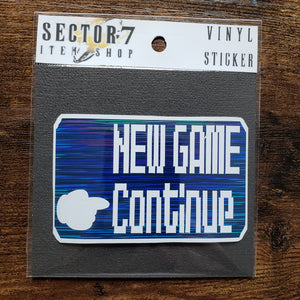 Continue Menu Vinyl Sticker - Sector 7 Item Shop