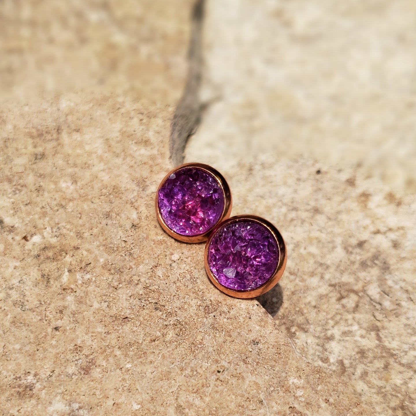 Rose Gold Complete Materia Earrings - Sector 7 Item Shop